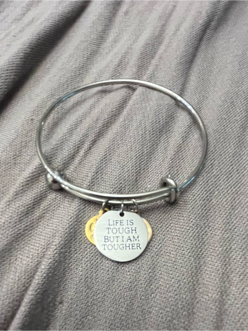 Alex & Ani Inspirational Charm Bangle Bracelet - Silver with Gold Accents